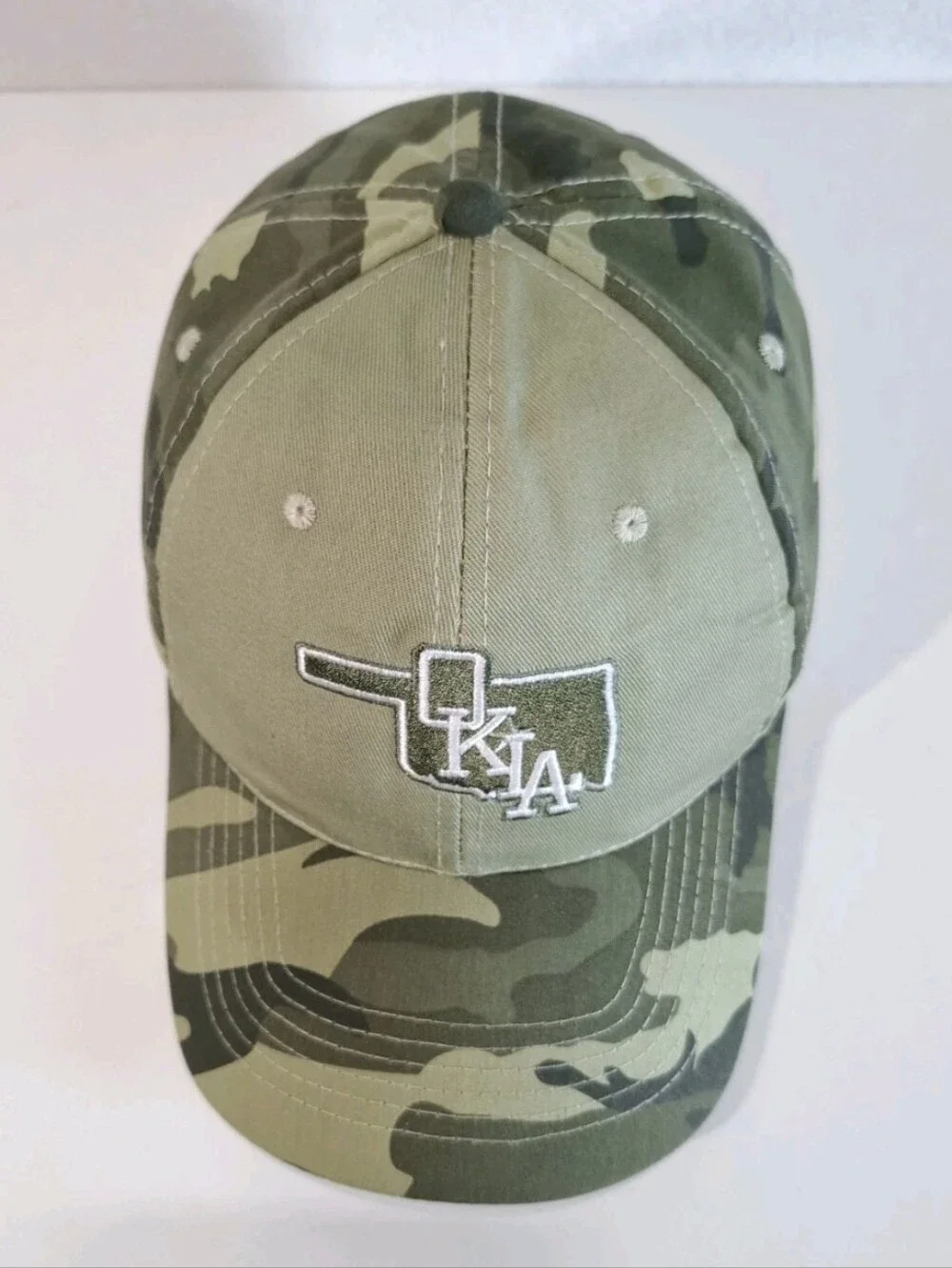 VTG Oklahoma Dodgers Cap Mens Adjustable Green & Camo NWOT Deadstock